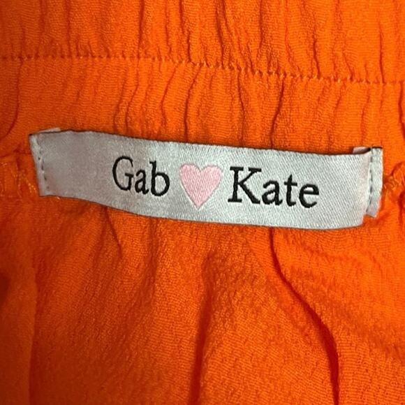 Gab & Kate Olivaceous Orange Elastic Waist Flowy Flare Mini A-Line Skirt Size S - Picture 4 of 5